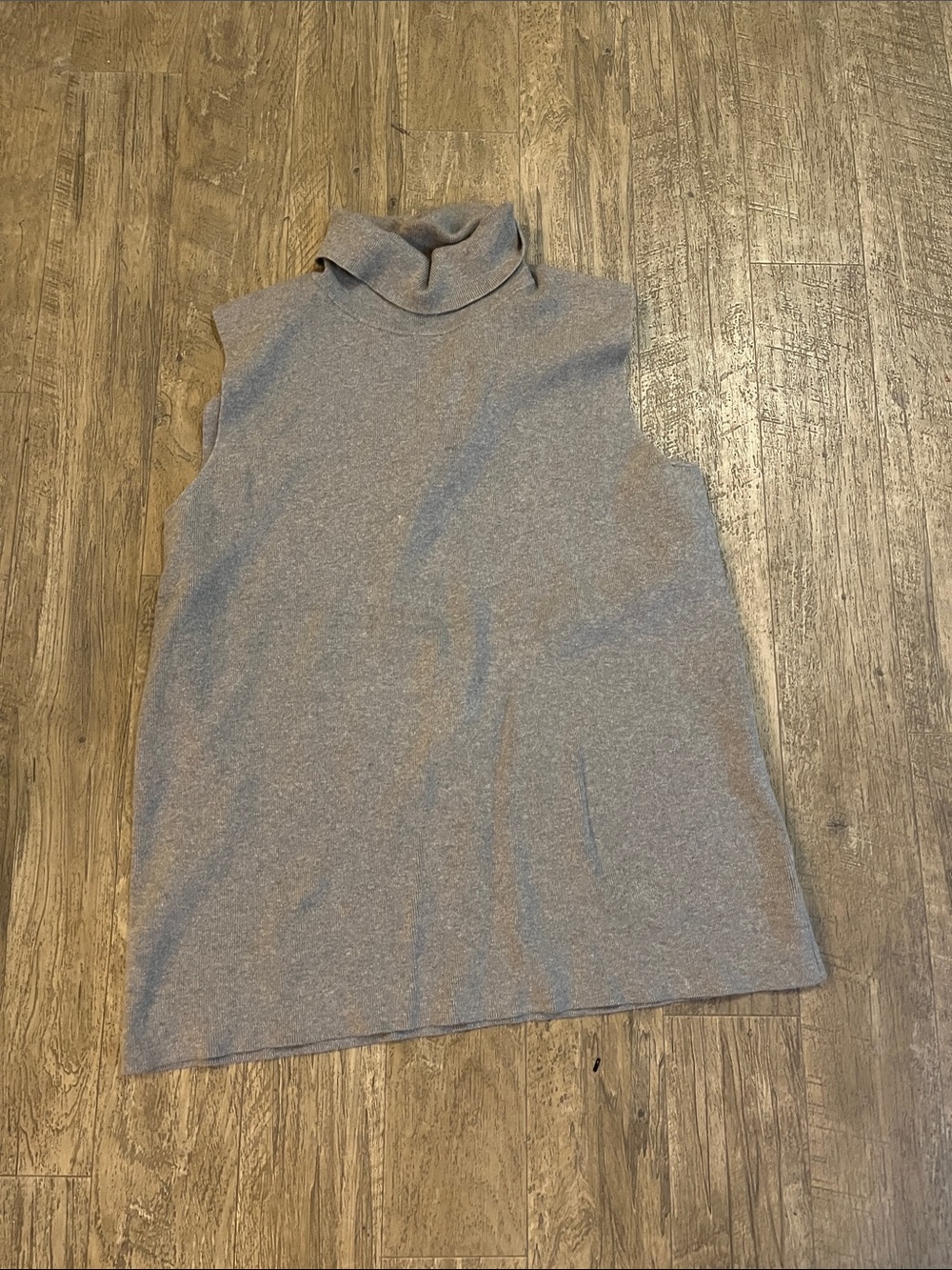 Talbots Gray Sleeveless Turtleneck Knit Top
